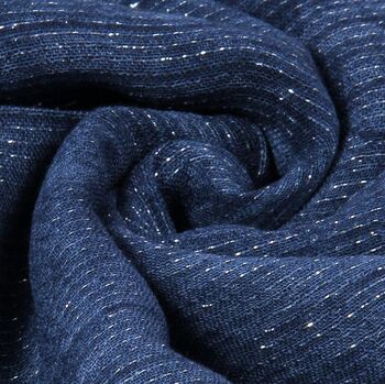 Denim Blue Metallic Viscose And Modal Scarf, 2 of 2