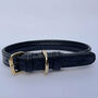 Handmade Italian Leather Padded Black Dog Puppy Collar, thumbnail 3 of 5