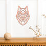 Wooden Animal Wall Art Geometric Wolf Gift For Home Or Study, thumbnail 4 of 9