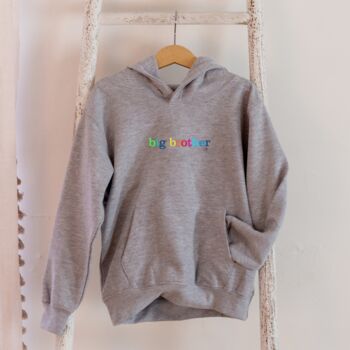 Rainbow Embroidered Big Brother Hoodie, 3 of 3