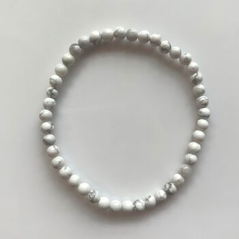 Dainty White Howlite Crystal Bracelet For Calm And Peace, 2 of 5