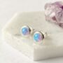 Sterling Silver Opal Style Stud Earrings, thumbnail 4 of 4