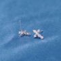 Sparkly Cross Studs, Cubic Zirconia Stone Cross Earrings, thumbnail 4 of 7
