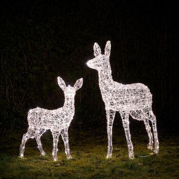 Swinsty Doe And Fawn Dual LED Plug In Light Up Reindeer, 8 of 8