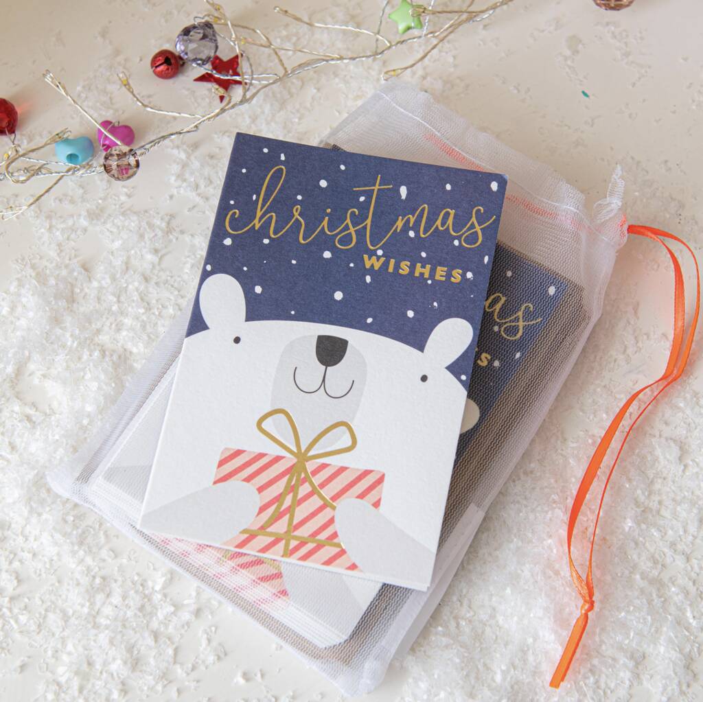 Pack Of Ten Polar Bear Small Christmas Cards, 1 of 2