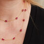 Ruby Pebble Gold Plated Silver Long Chain Necklace, thumbnail 5 of 11