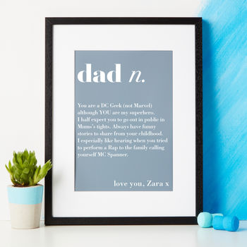Personalised Dad Or Daddy Dictionary Print, 4 of 6
