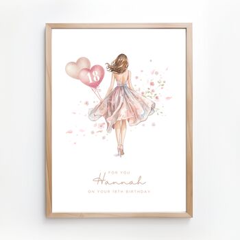 18th Birthday Girl Art Print Personalised For Her, Daughter Or Granddaughter, 2 of 5