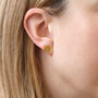 Gold Plated Engraved Flower Disc Earrings, thumbnail 2 of 3