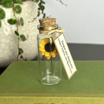 Tiny Sunflower In A Bottle With Personalised Message, 4 of 12