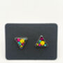 Mini Disco Stud Earrings With Colourful Glitter, thumbnail 6 of 12