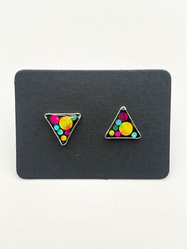 Mini Disco Stud Earrings With Colourful Glitter, 6 of 12