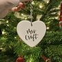 Personalised Ceramic Christmas Heart Decoration 7cm, thumbnail 3 of 4