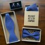Irish Linen Bow Tie In Navy Blue, thumbnail 4 of 5