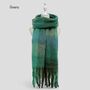 Soft Check Print Wool Blend Scarf, thumbnail 7 of 12