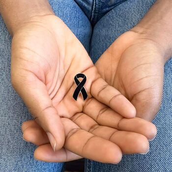 Black Awareness Ribbon Bracelet Wristband, 9 of 10