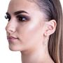 White Topaz Rose/Gold Plated Silver Triangle Ear Cuffs, thumbnail 7 of 9