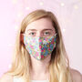 Floral Print Fitted Cotton Face Mask, thumbnail 2 of 4