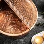Unlacquered Solid Copper Pedicure Bowl With Footrest, 350 Mm Diameter, thumbnail 3 of 5