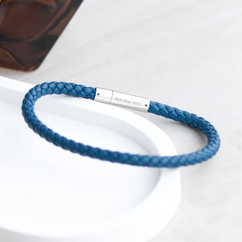 Personalised Men's Infinity Capsule Leather Bracelet, 5 of 12