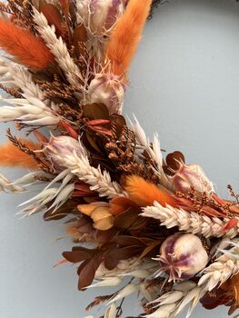 Small Dried Flower Autumn Wreath, 7 of 9