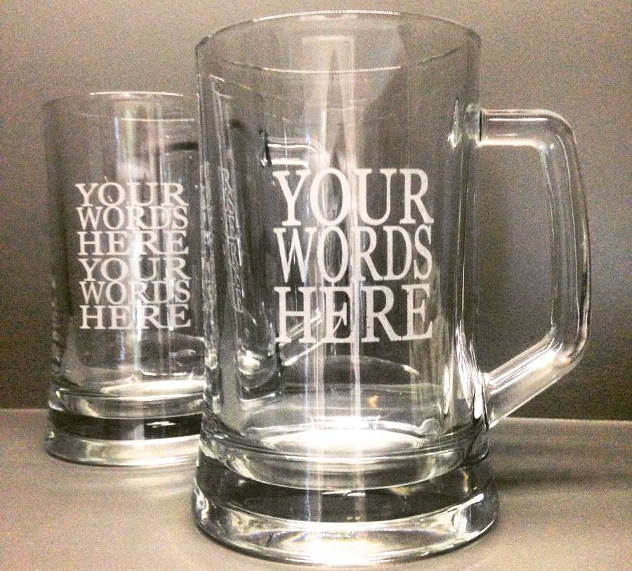 Personalised Glass Tankard Choose Your Own Wording, 1 of 3