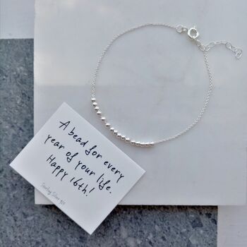 Sterling Silver 18th Birthday 18 Beads Slider Bracelet, 7 of 7