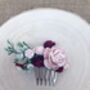 Burgundy And Blush Flower Hair Comb, thumbnail 2 of 3