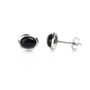 Oval Black Onyx Studs In Sterling Silver, thumbnail 1 of 3