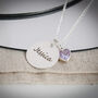 Engraved Necklace With Birthstone Heart, thumbnail 8 of 8