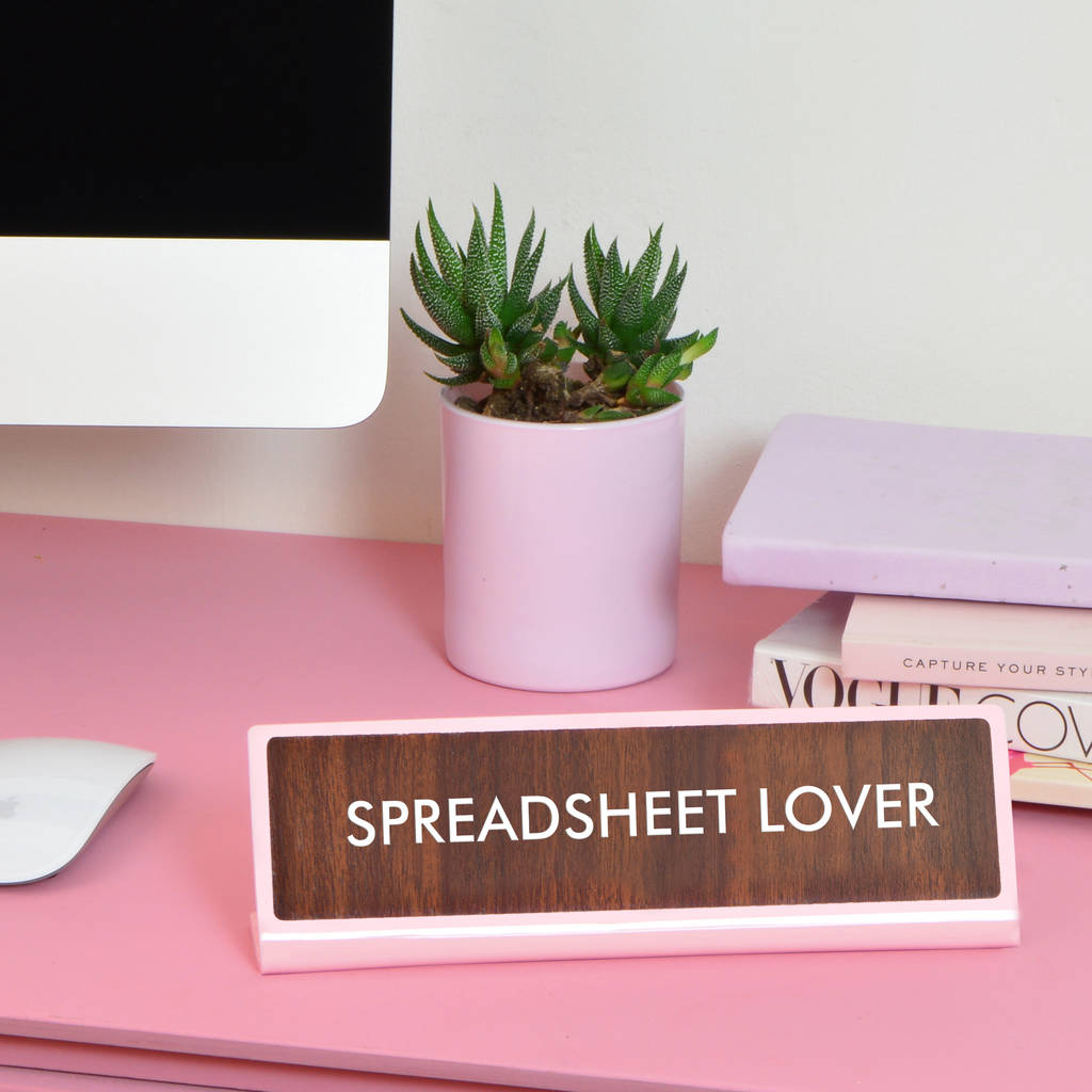 Spreadsheet Lover Desk Plate Sign