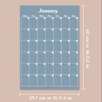 Large Monthly Wall Planner | 12 X A3 | Blues And Greens, 10 of 10