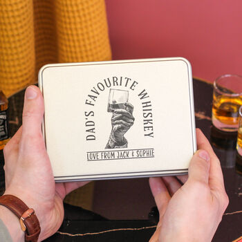 Personalised Dad's Favourite Whiskey Tin Gift Set, 5 of 9