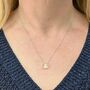 Clear Quartz Teardrop April Birthstone Necklace, Silver, thumbnail 3 of 6