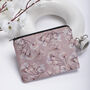 Skeletal Leaves Blush Silk Zipped Pouch Bag, thumbnail 1 of 4