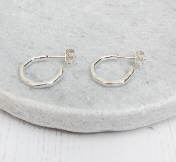 Sterling Silver Mini Hexagon Everyday Hoops, 5 of 6