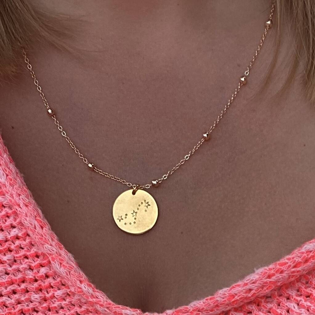 Star Stamped Star Sign Constellation Necklace, 1 of 8