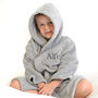 Personalised Soft Child's Dressing Gown In Grey, thumbnail 3 of 7