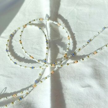 White Minimal Beaded Necklace, 2 of 3