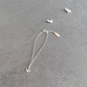 Anchor Charm Sterling Silver Bracelet, 5 of 12