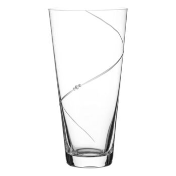 Engraved Silhouette Swirl Conical Vase With Crystals, 2 of 2