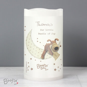 Personalised Boofle Baby Nightlight LED Candle – Gift For Christening Or New Baby, 2 of 3