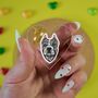 Personalised Pitbull Dog Portrait Heart Keychain, thumbnail 1 of 5