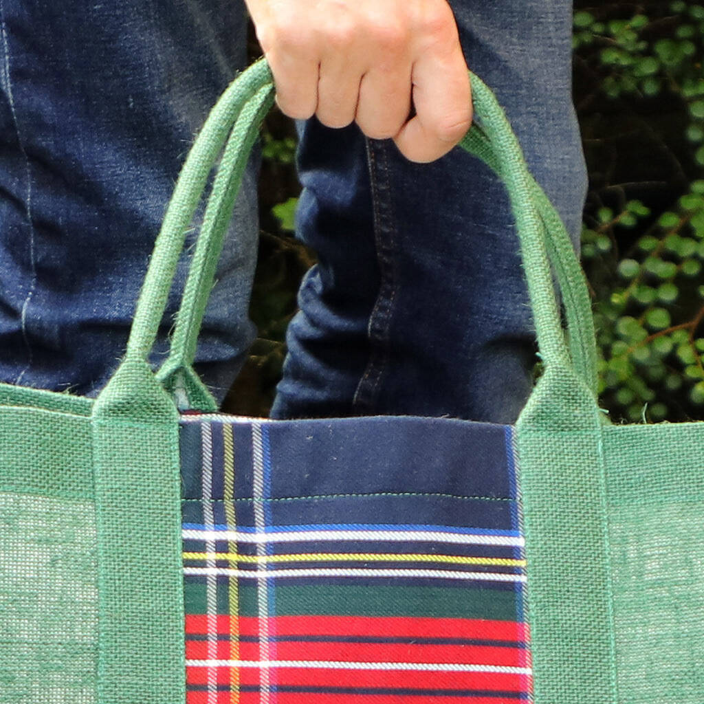 green tartan purse