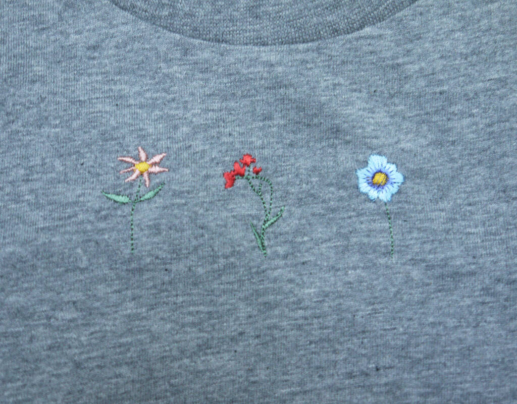 Embroidered Mini Bloom Tee By Lint & Thread | notonthehighstreet.com