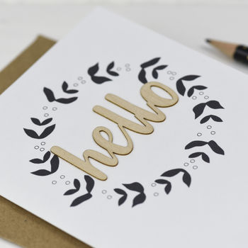 Hello Wooden Words Card, 2 of 3