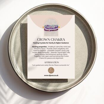 Crown Chakra Crystal Bead Bracelet Set For Clarity And Connection, 4 of 4