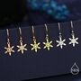 Sterling Silver Delicate Snowflake Drop Hook Earrings, thumbnail 7 of 11