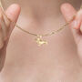 Tiny Dachshund Necklace In 18ct Gold Plated Silver, thumbnail 2 of 10