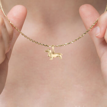 Tiny Dachshund Necklace In 18ct Gold Plated Silver, 2 of 10